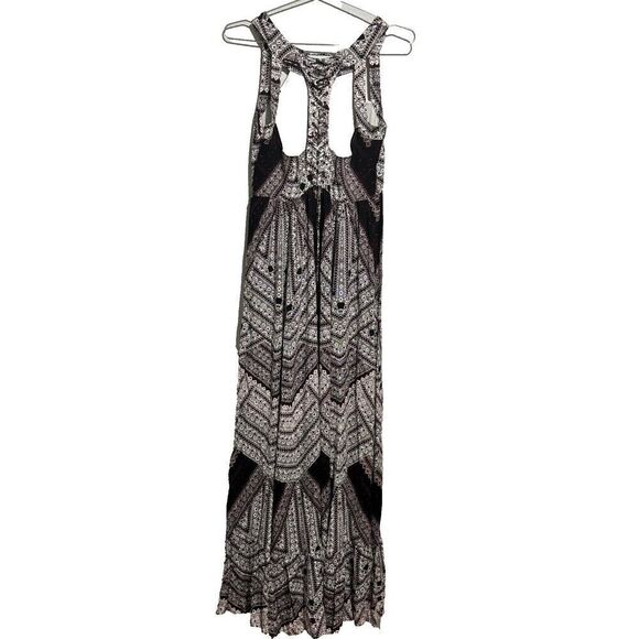 Free People You Made My Day Maxi Dress 6 Multicolor Sleeveless Tiered Bohemian - Picture 4 of 12